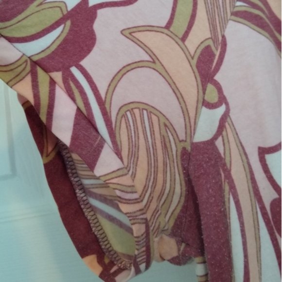 A.N.A Pink and Mauve Swirl Print Swing Short Sleeve Shirt Size 1X - Picture 5 of 8